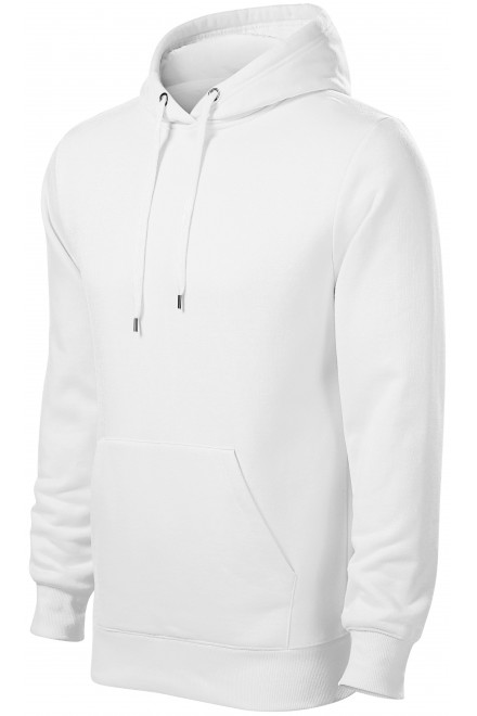 Ανδρική μπλούζα με κουκούλα χωρίς φερμουάρ, λευκό, λευκά φούτερ