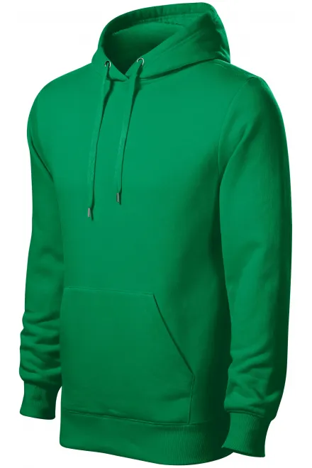 Ανδρική μπλούζα με κουκούλα χωρίς φερμουάρ, πράσινο γρασίδι