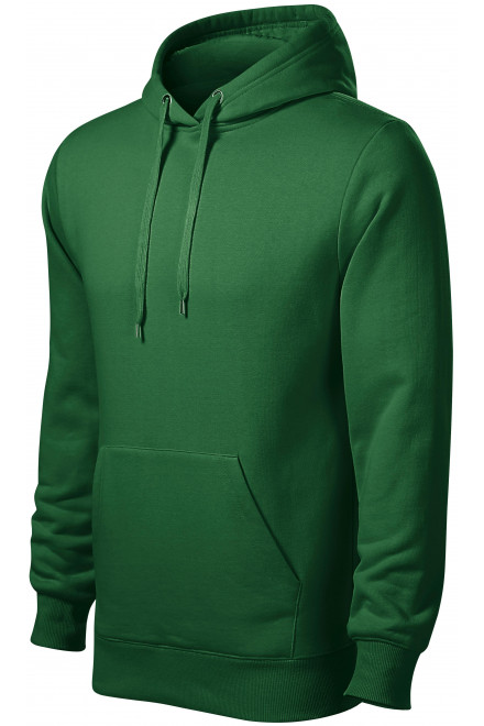 Ανδρική μπλούζα με κουκούλα χωρίς φερμουάρ, πράσινο μπουκάλι, ανδρικά φούτερ