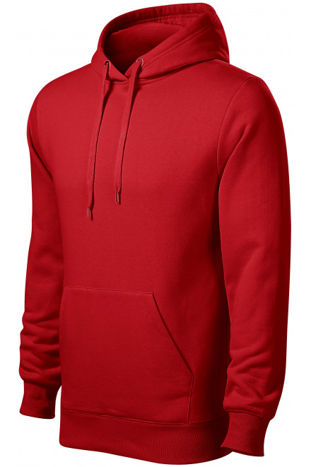 Ανδρική μπλούζα με κουκούλα χωρίς φερμουάρ, το κόκκινο, ανδρικά φούτερ
