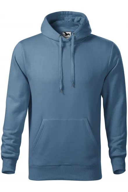 Ανδρική μπλούζα με κουκούλα χωρίς φερμουάρ - τζην, S