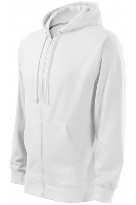 Ανδρική μπλούζα με κουκούλα, λευκό, λευκά φούτερ