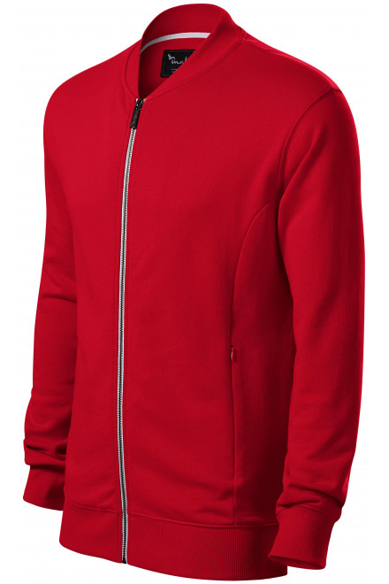 Ανδρική μπλούζα με κρυφές τσέπες, τύπος κόκκινο, φούτερ με φερμουάρ
