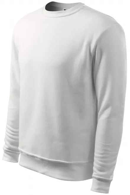 Ανδρική / παιδική μπλούζα πάνω από το κεφάλι, χωρίς κουκούλα, λευκό