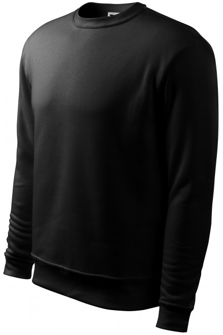 Ανδρική / παιδική μπλούζα πάνω από το κεφάλι, χωρίς κουκούλα, μαύρος, ανδρικά φούτερ