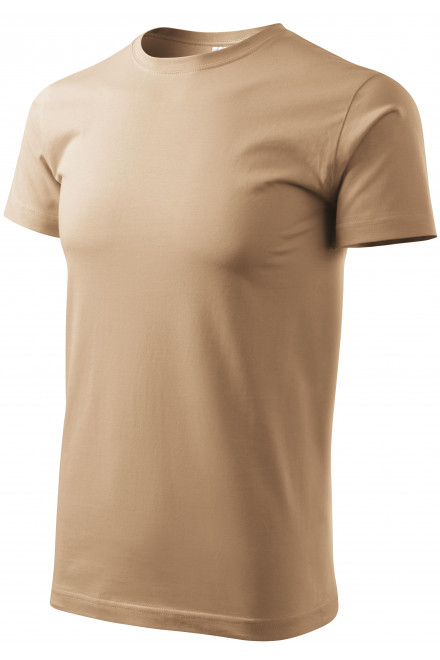 Ανδρικό απλό μπλουζάκι, αμμώδης, ανδρικά μπλουζάκια
