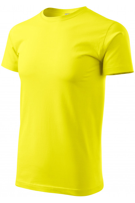 Ανδρικό απλό μπλουζάκι, λεμόνι κίτρινο, μπλουζάκια με κοντά μανίκια