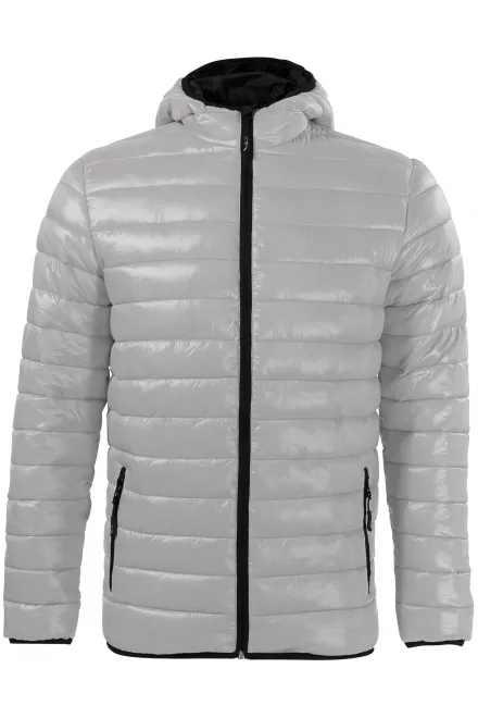 Ανδρικό καπιτονέ μπουφάν - ασημί γκρι, L