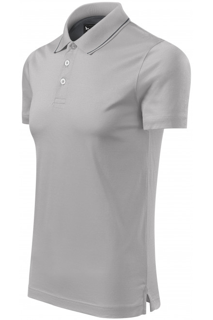 Ανδρικό κομψό πουκάμισο πόλο, ασημί γκρι, μονόχρωμα μπλουζάκια