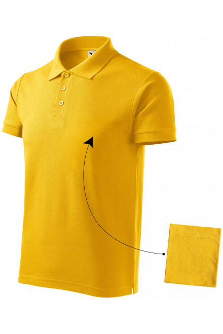 Ανδρικό κομψό πουκάμισο πόλο, κίτρινος, ανδρικά μπλουζάκια
