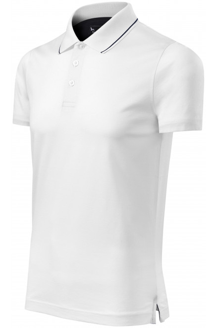 Ανδρικό κομψό πουκάμισο πόλο, λευκό, μπλουζάκια με κοντά μανίκια