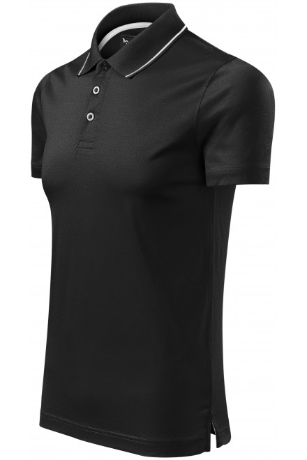 Ανδρικό κομψό πουκάμισο πόλο, μαύρος, ανδρικά μπλουζάκια