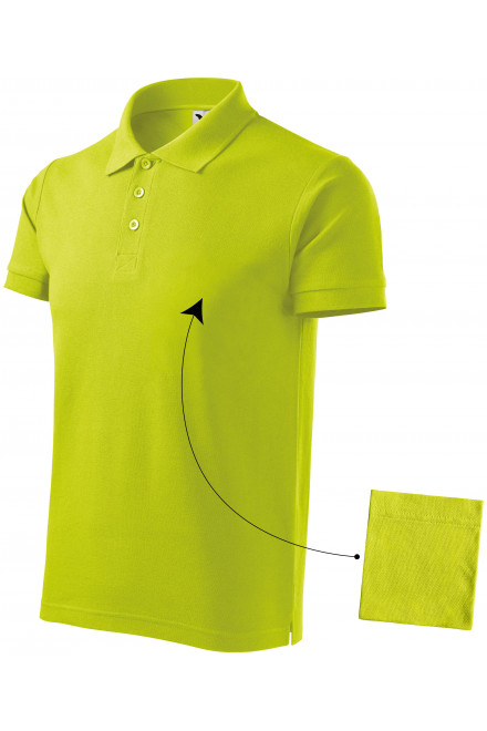 Ανδρικό κομψό πουκάμισο πόλο, πράσινο ασβέστη, ανδρικά μπλουζάκια πόλο