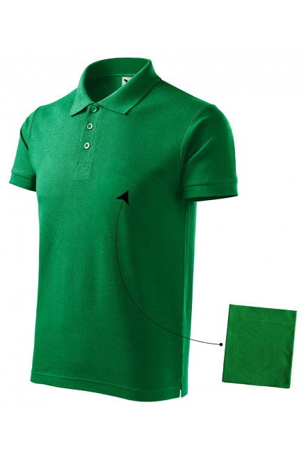 Ανδρικό κομψό πουκάμισο πόλο, πράσινο γρασίδι, μπλουζάκια χωρίς εκτύπωση