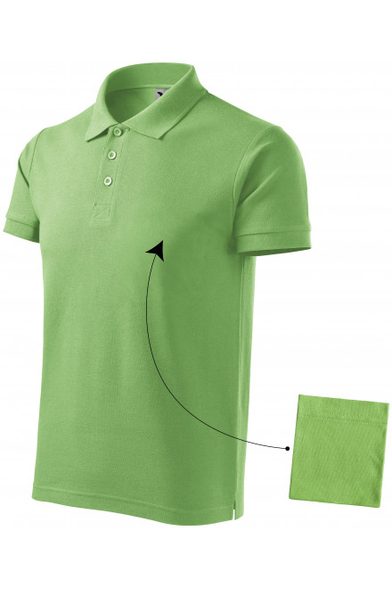 Ανδρικό κομψό πουκάμισο πόλο, πράσινο μπιζέλι, μπλουζάκια για εκτύπωση