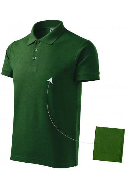 Ανδρικό κομψό πουκάμισο πόλο, πράσινο μπουκάλι, ανδρικά μπλουζάκια πόλο