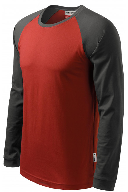Ανδρικό κοντομάνικο μπλουζάκι με μακριά μανίκια, κόκκινο marlboro, ανδρικά μπλουζάκια
