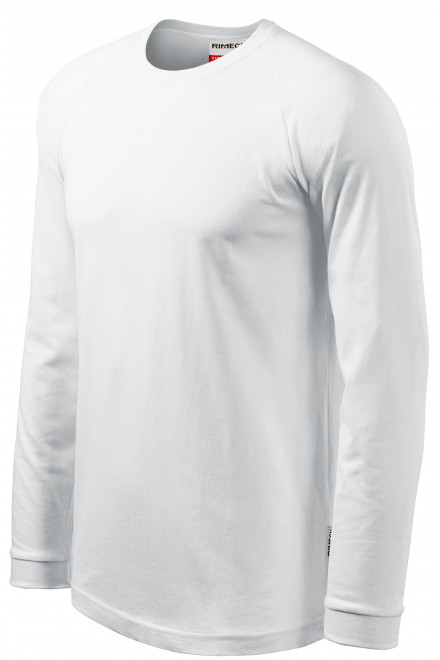 Ανδρικό κοντομάνικο μπλουζάκι με μακριά μανίκια, λευκό