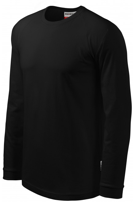 Ανδρικό κοντομάνικο μπλουζάκι με μακριά μανίκια, μαύρος, ανδρικά μπλουζάκια
