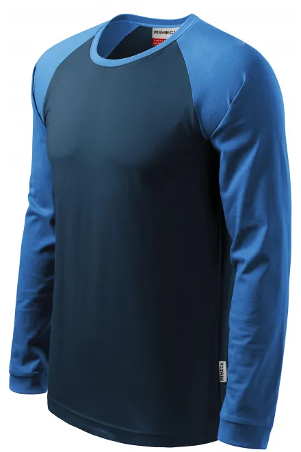 Ανδρικό κοντομάνικο μπλουζάκι με μακριά μανίκια, σκούρο μπλε