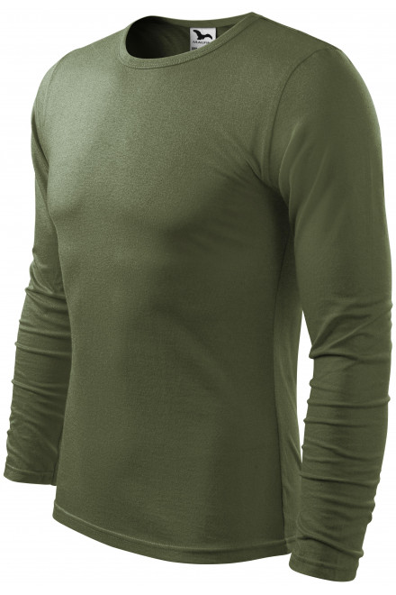 Ανδρικό μακρυμάνικο μπλουζάκι, χακί, πράσινα μπλουζάκια