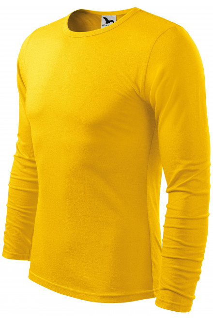 Ανδρικό μακρυμάνικο μπλουζάκι, κίτρινος, μπλουζάκια με μακριά μανίκια