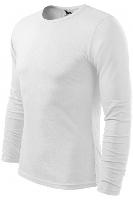 Ανδρικό μακρυμάνικο μπλουζάκι, λευκό, ανδρικά μπλουζάκια