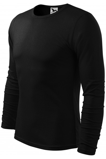 Ανδρικό μακρυμάνικο μπλουζάκι, μαύρος, μονόχρωμα μπλουζάκια