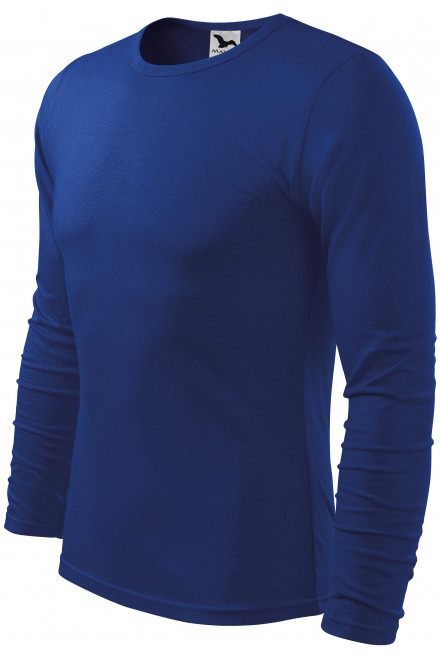 Ανδρικό μακρυμάνικο μπλουζάκι, μπλε ρουά, ανδρικά μπλουζάκια