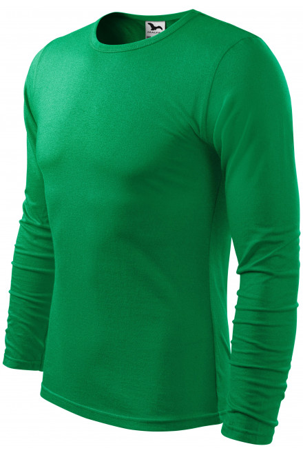 Ανδρικό μακρυμάνικο μπλουζάκι, πράσινο γρασίδι, βαμβακερά μπλουζάκια
