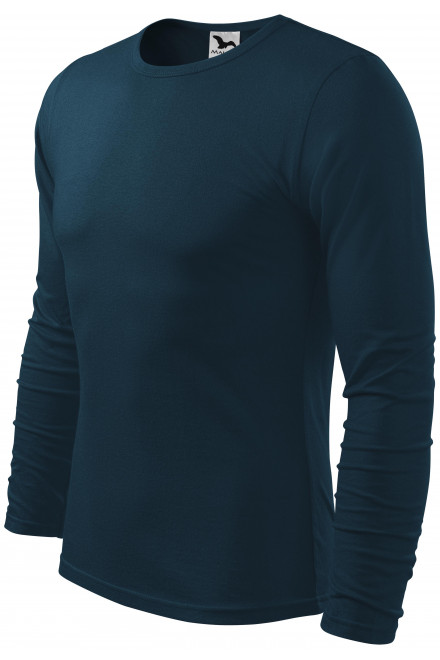 Ανδρικό μακρυμάνικο μπλουζάκι, σκούρο μπλε, ανδρικά μπλουζάκια