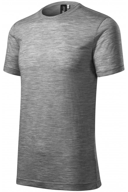 Ανδρικό μπλουζάκι από μαλλί Merino, σκούρο γκρι μάρμαρο, μπλουζάκια χωρίς εκτύπωση