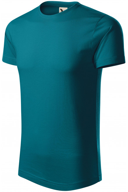 Ανδρικό μπλουζάκι από οργανικό βαμβάκι, μπλε βενζίνης, μπλουζάκια χωρίς εκτύπωση