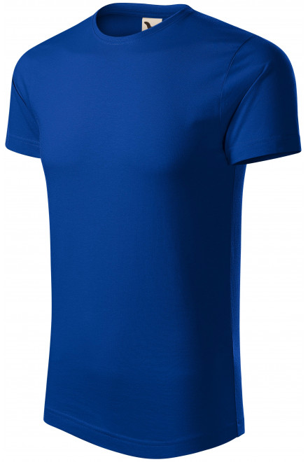 Ανδρικό μπλουζάκι από οργανικό βαμβάκι, μπλε ρουά, μπλουζάκια με κοντά μανίκια