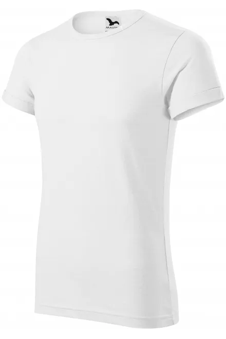Ανδρικό μπλουζάκι με κυλιόμενα μανίκια, λευκό