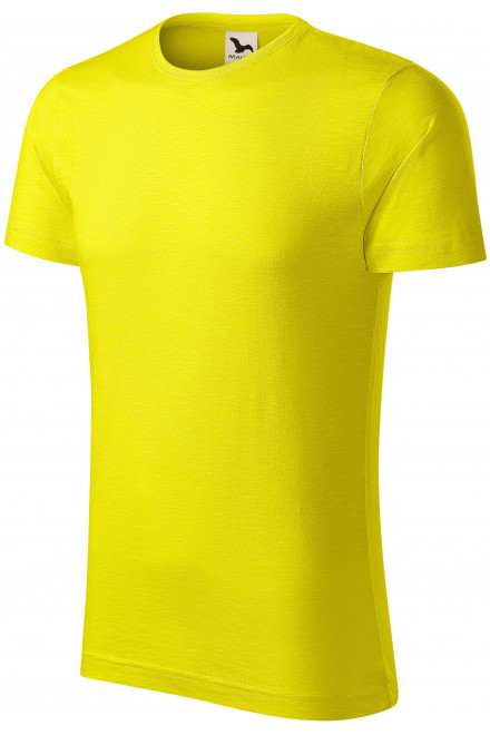 Ανδρικό μπλουζάκι, οργανικό βαμβάκι με υφή, λεμόνι κίτρινο, βαμβακερά μπλουζάκια
