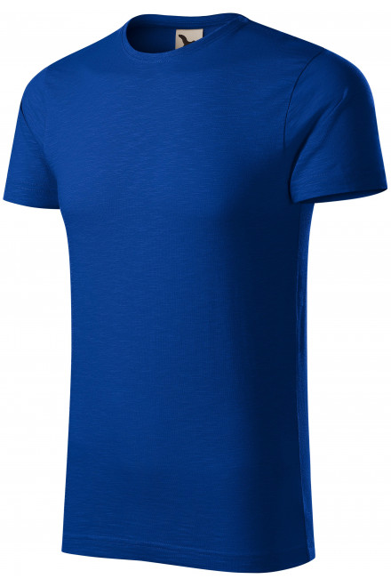 Ανδρικό μπλουζάκι, οργανικό βαμβάκι με υφή, μπλε ρουά, μπλουζάκια με κοντά μανίκια
