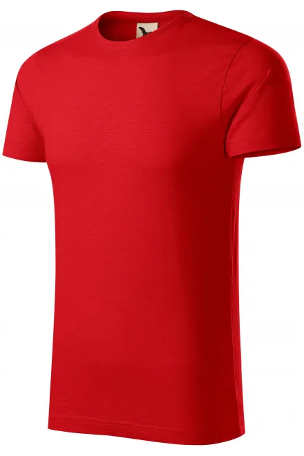 Ανδρικό μπλουζάκι, οργανικό βαμβάκι με υφή, το κόκκινο