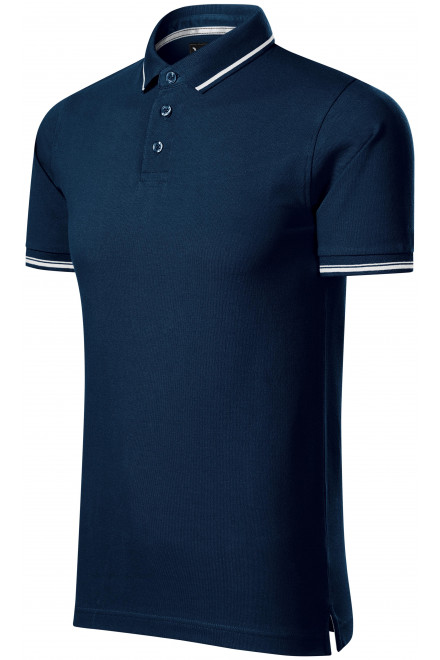 Ανδρικό μπλουζάκι πόλο με λεπτομέρειες σε αντίθεση, σκούρο μπλε, μπλουζάκια με κοντά μανίκια