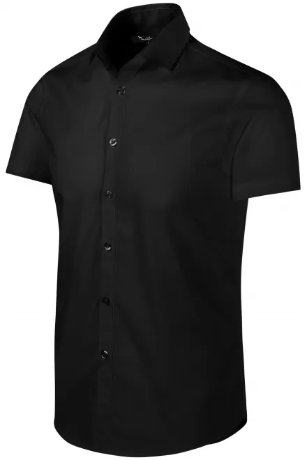 Ανδρικό πουκάμισο - Λεπτή εφαρμογή, μαύρος