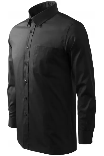 Ανδρικό πουκάμισο με μακριά μανίκια, μαύρος