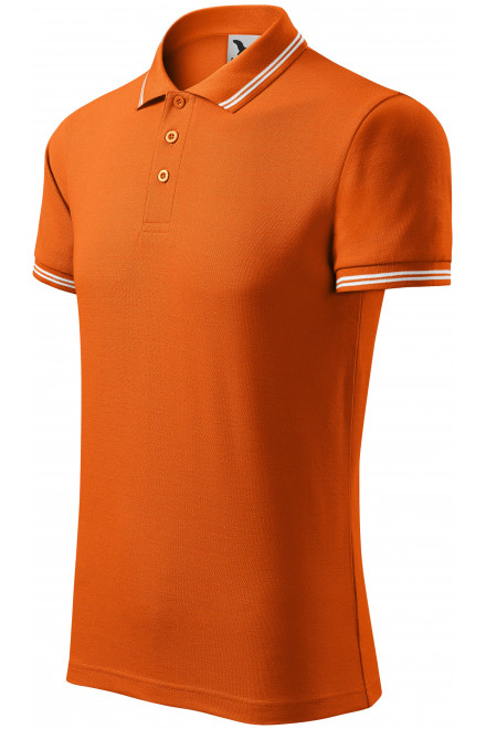 Ανδρικό πουκάμισο πόλο αντίθεσης, πορτοκάλι, ανδρικά μπλουζάκια