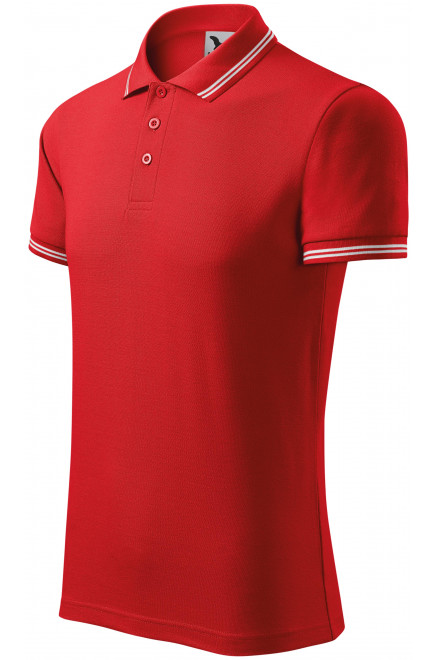 Ανδρικό πουκάμισο πόλο αντίθεσης, το κόκκινο, μπλουζάκια χωρίς εκτύπωση