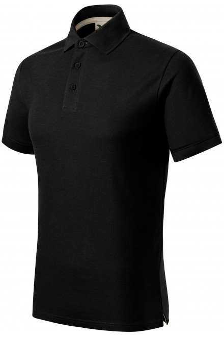 Ανδρικό πουκάμισο πόλο από οργανικό βαμβάκι, μαύρος, μπλουζάκια με κοντά μανίκια