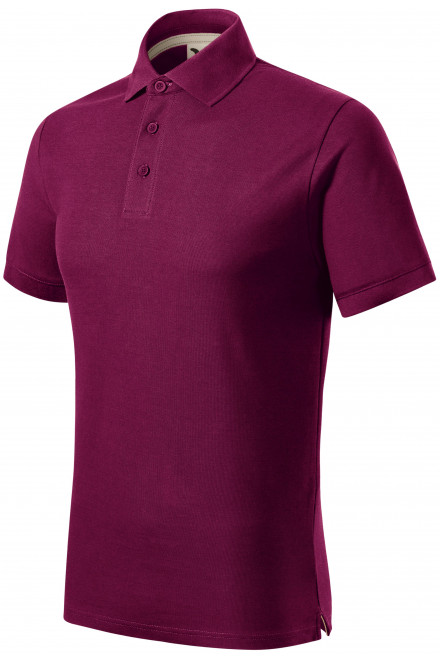 Ανδρικό πουκάμισο πόλο από οργανικό βαμβάκι, φουξία, μπλουζάκια με κοντά μανίκια