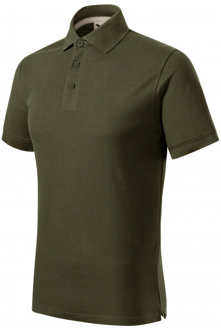 Ανδρικό πουκάμισο πόλο από οργανικό βαμβάκι, Στρατός, μπλουζάκια χωρίς εκτύπωση