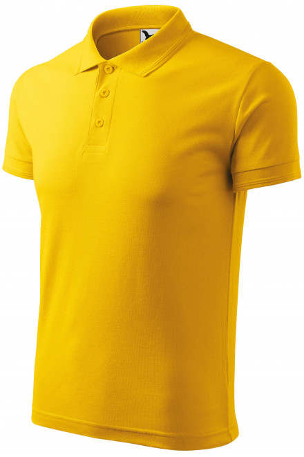 Ανδρικό πουκάμισο πόλο, κίτρινος, ανδρικά μπλουζάκια