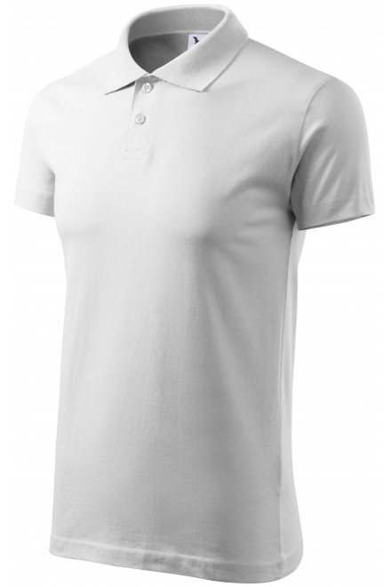 Ανδρικό πουκάμισο πόλο, λευκό, μπλουζάκια με κοντά μανίκια