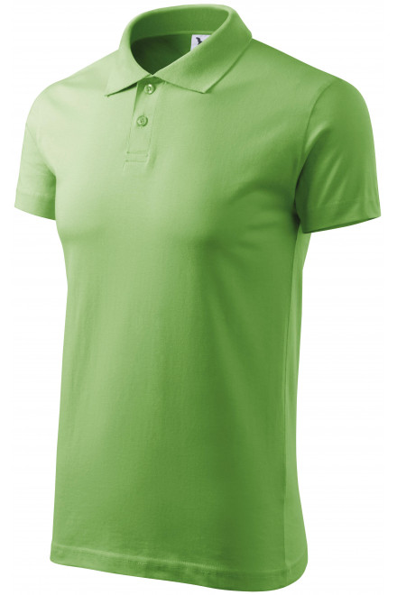 Ανδρικό πουκάμισο πόλο, πράσινο μπιζέλι, μπλουζάκια με κοντά μανίκια