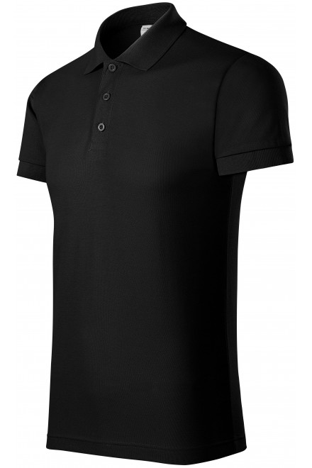 Άνετο ανδρικό πουκάμισο πόλο, μαύρος, ανδρικά μπλουζάκια πόλο